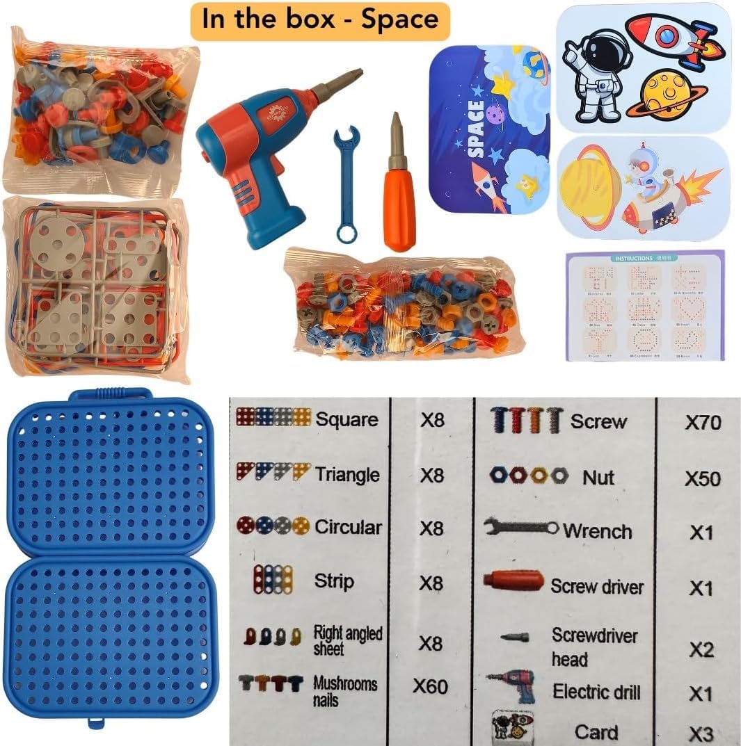 DIY Electric Drill Screw Tool Set-Mosaic Puzzle 228 pcs