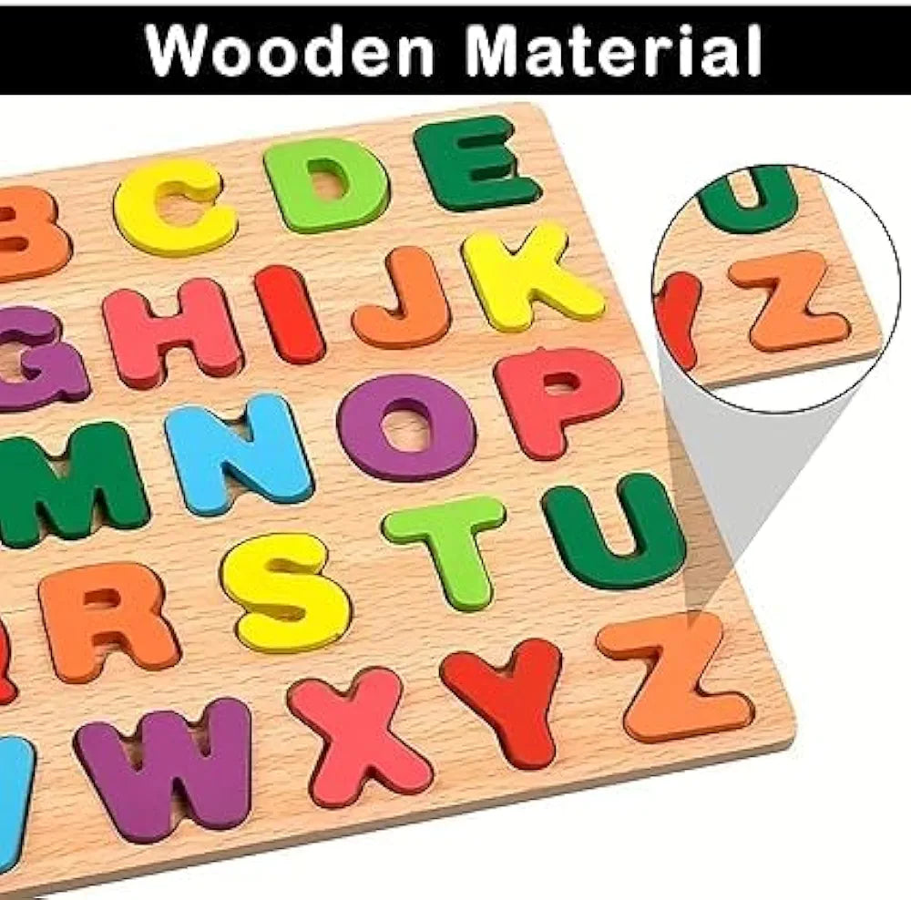 Wooden Puzzles for Toddlers Alphabet Number and Shape Board Set Gift for Montessori Educational Learning Jigsaw Puzzle Preschool Toys for Kids Boys Girls