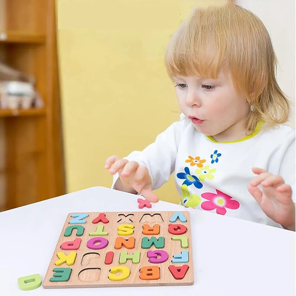 Wooden Puzzles for Toddlers Alphabet Number and Shape Board Set Gift for Montessori Educational Learning Jigsaw Puzzle Preschool Toys for Kids Boys Girls