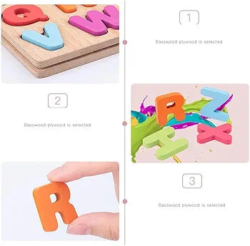 Wooden Puzzles for Toddlers Alphabet Number and Shape Board Set Gift for Montessori Educational Learning Jigsaw Puzzle Preschool Toys for Kids Boys Girls