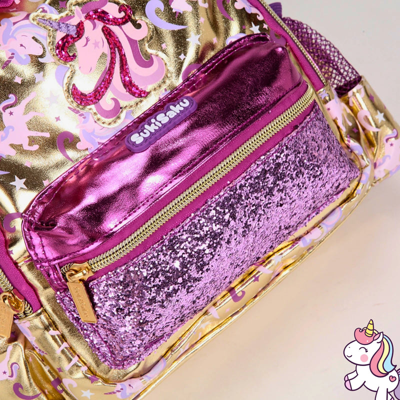 SukiSaku Premium Unicorn Gold Pink Toddlers Backpack