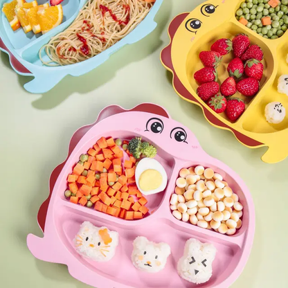 Cute Dino Bamboo Fibre Plate Set