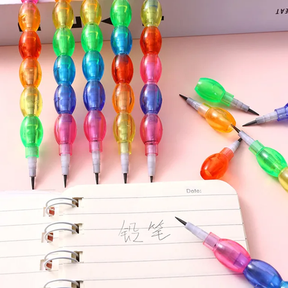 Rainbow Colour Brick Stack Pencil (Set of 4)