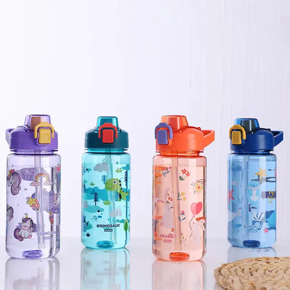 Kids' Animal Prints Straw Sipper Bottles 600 ML