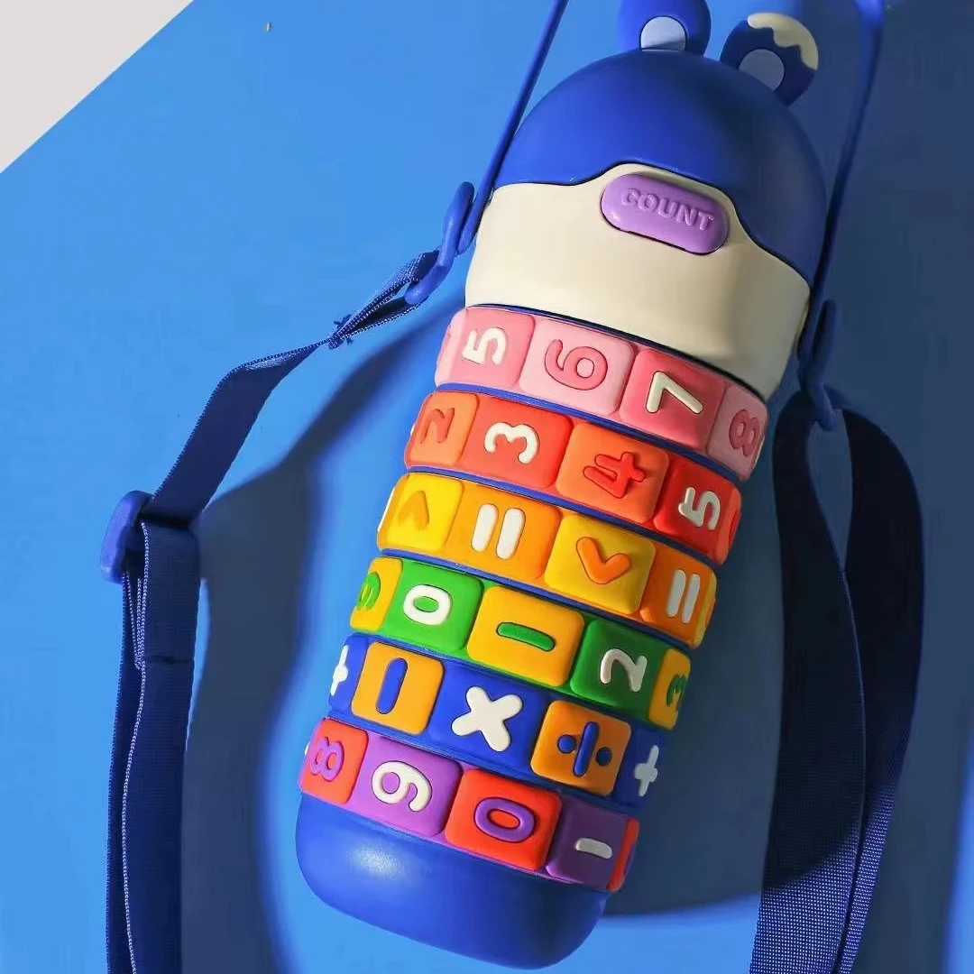 Rotate Number Educational Water Bottle for Kids - Interactive & Leakproof