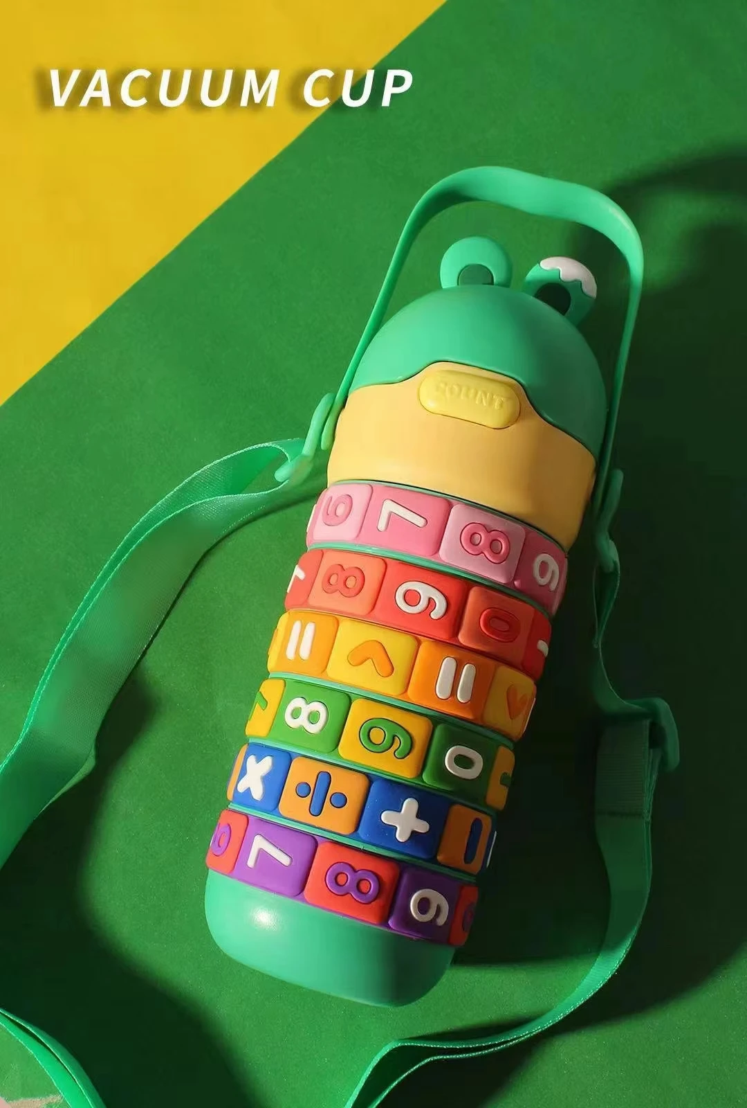 Rotate Number Educational Water Bottle for Kids - Interactive & Leakproof