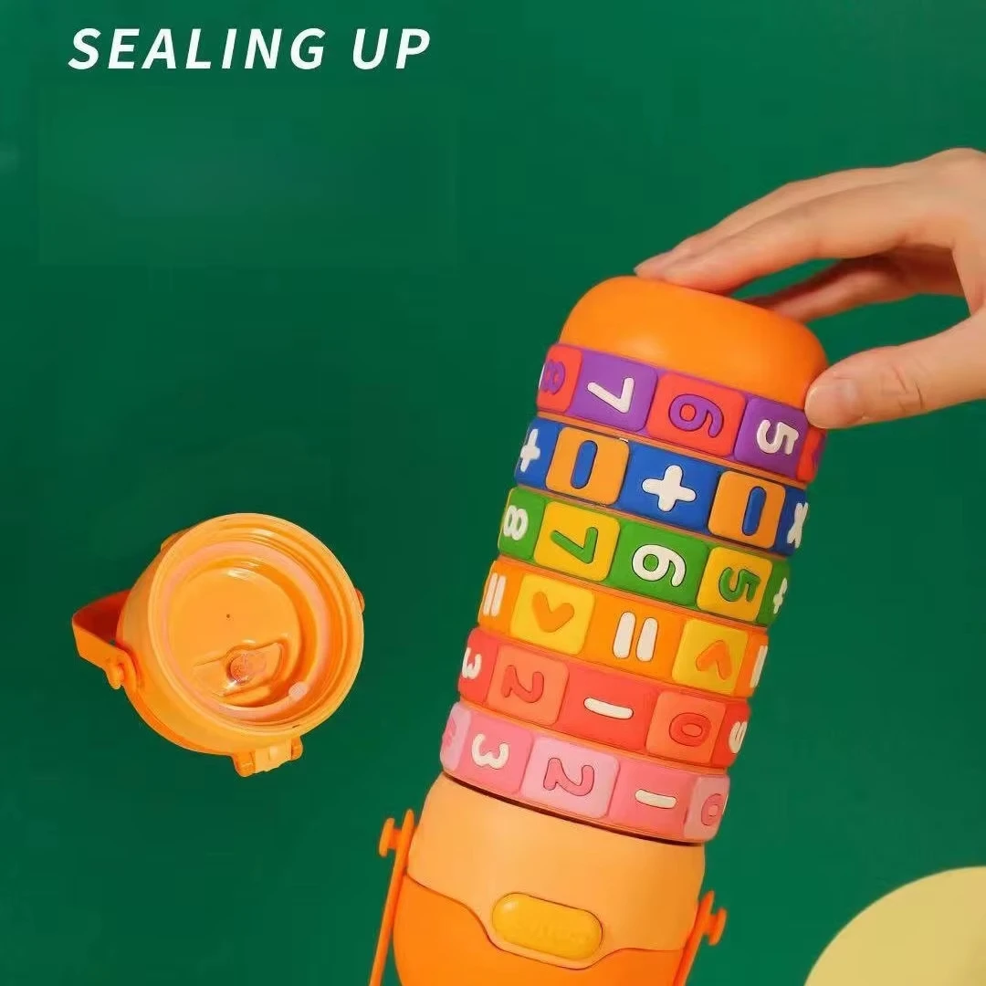 Rotate Number Educational Water Bottle for Kids - Interactive & Leakproof