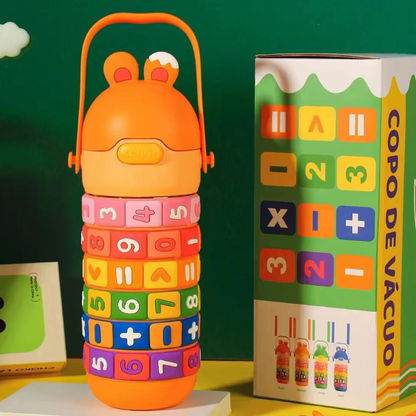 Rotate Number Educational Water Bottle for Kids - Interactive & Leakproof
