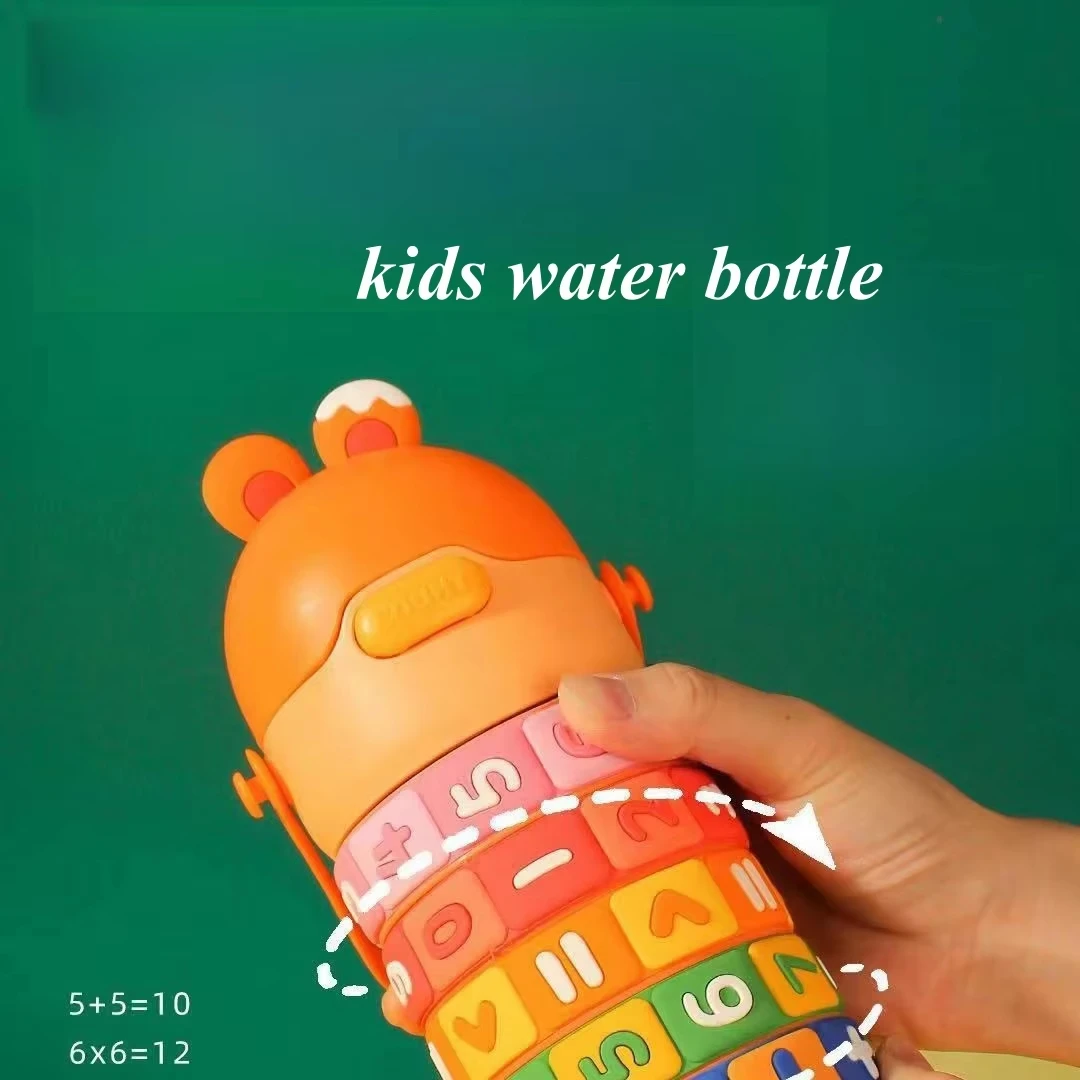 Rotate Number Educational Water Bottle for Kids - Interactive & Leakproof