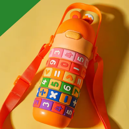 Rotate Number Educational Water Bottle for Kids - Interactive & Leakproof