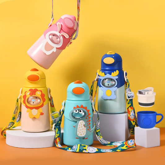 Premium Quality Animal Theme 2 in 1 Bottle (Sipper & Cup)