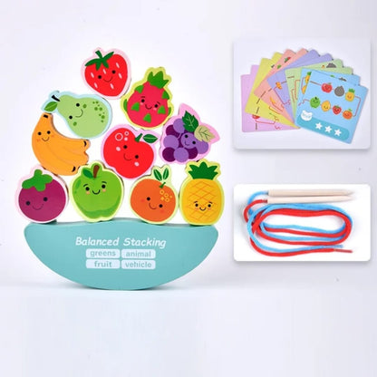 3-in-1 Balance Stacking Beading Wooden Toy