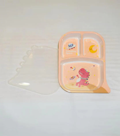 Dino Bamboo 3 Compartment Plate
