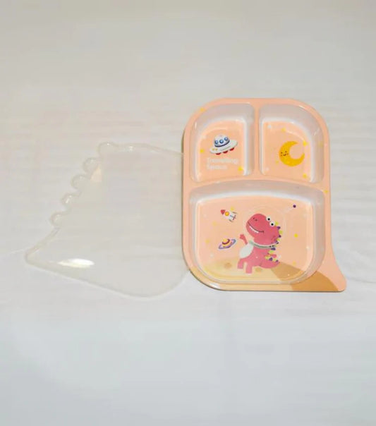 Dino Bamboo 3 Compartment Plate