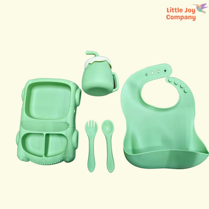 Suction Siliconne Food Grade Car Theme Tableware Set for Babies