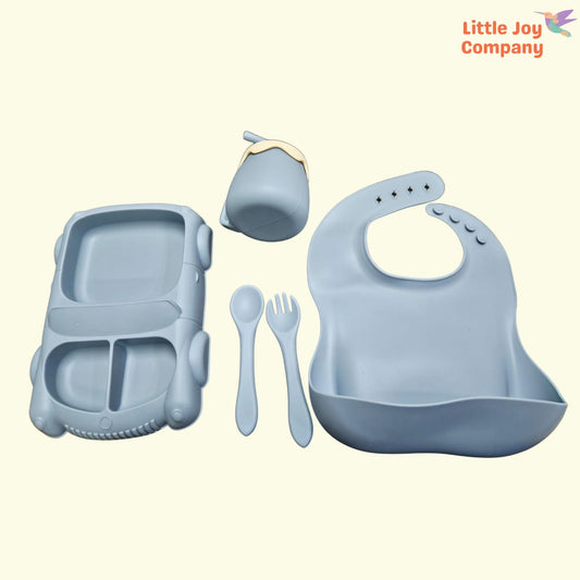 Suction Siliconne Food Grade Car Theme Tableware Set for Babies