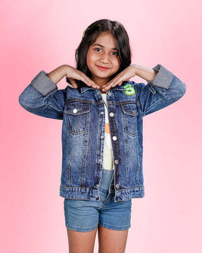 Custom Kids Denim Jacket (Name + 4 patches)