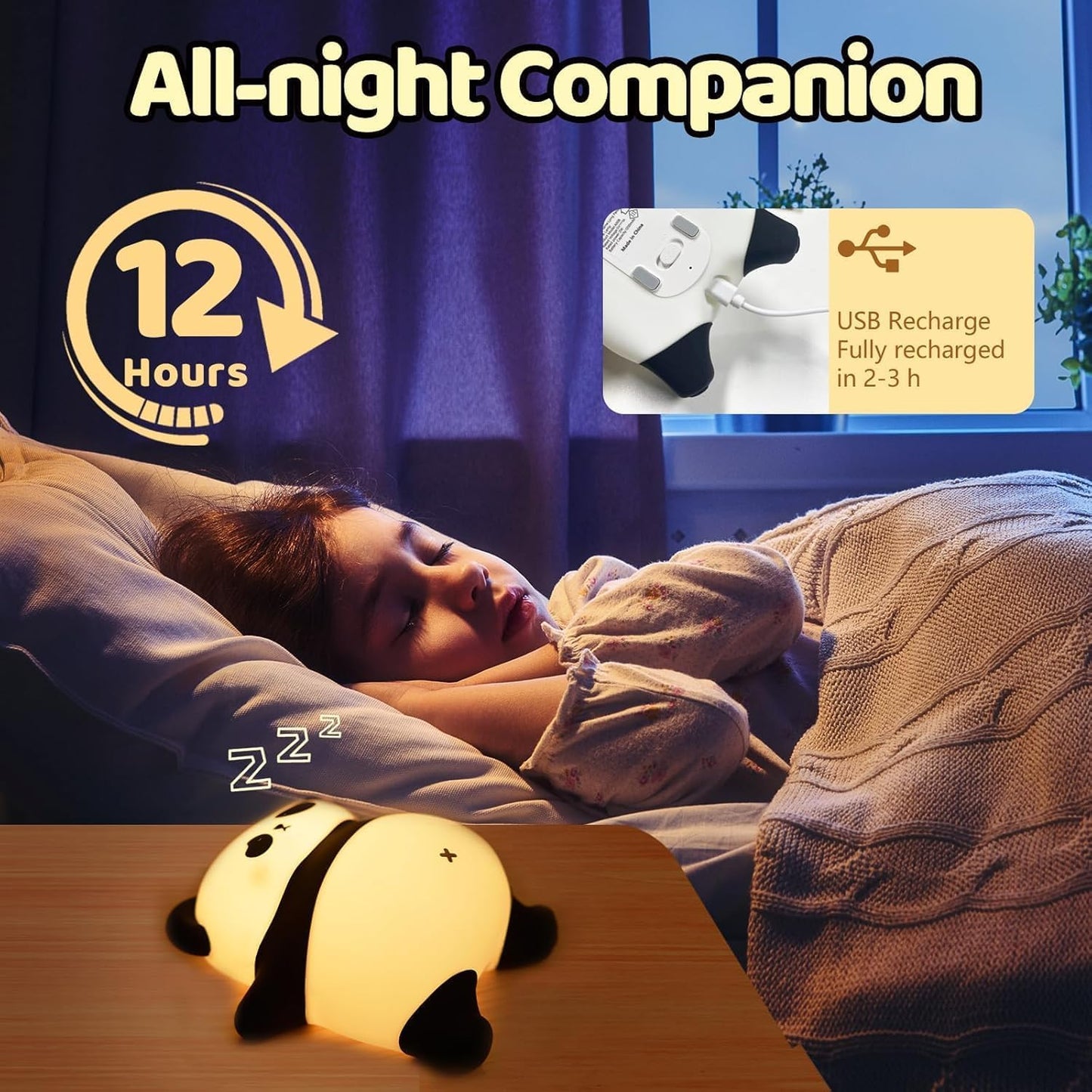 Cute Sleeping Panda Night Lamp