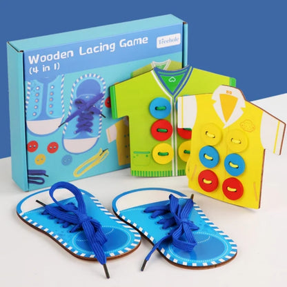 Shoe & Button Lacing Toy for Toddlers