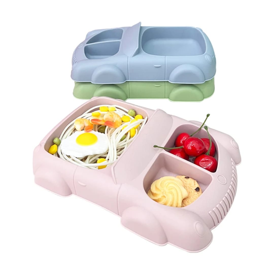 Suction Siliconne Food Grade Car Theme Tableware Set for Babies