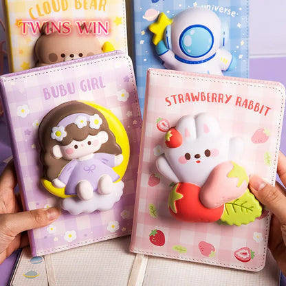 Strawberry Rabbit  Cute Diary for Kids – Diary with 10 In 1 Multicolor Pen