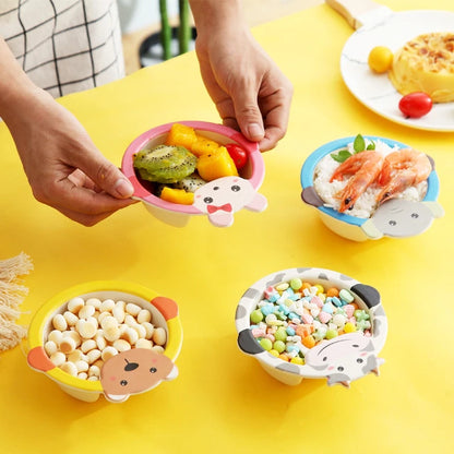 Animal Theme Baby Feeding Bamboo Tableware bowl for kids