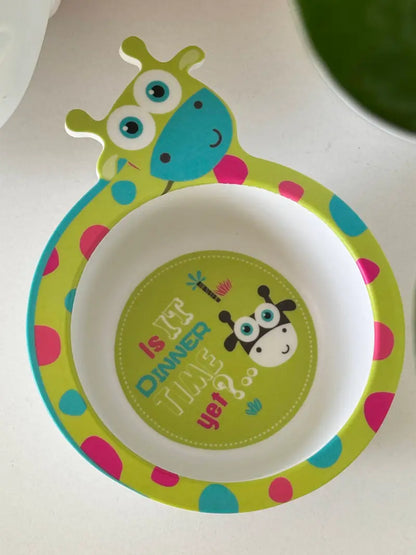 Animal Theme Baby Feeding Bamboo Tableware bowl for kids