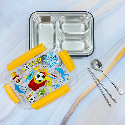 Showbizz Gitz Glaze Lunch Box - Stainless Steel (3 compartment)