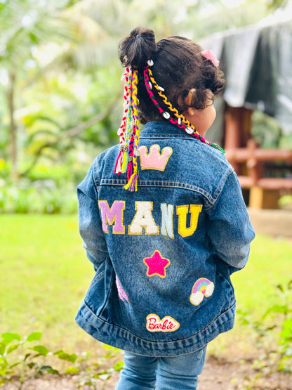 Custom Kids Denim Jacket (Name + 4 patches)