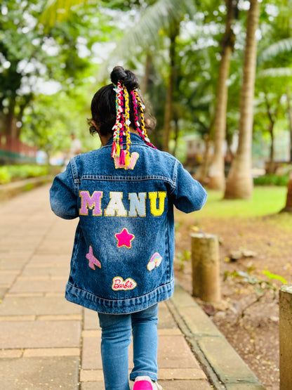 Custom Kids Denim Jacket (Name + 4 patches)