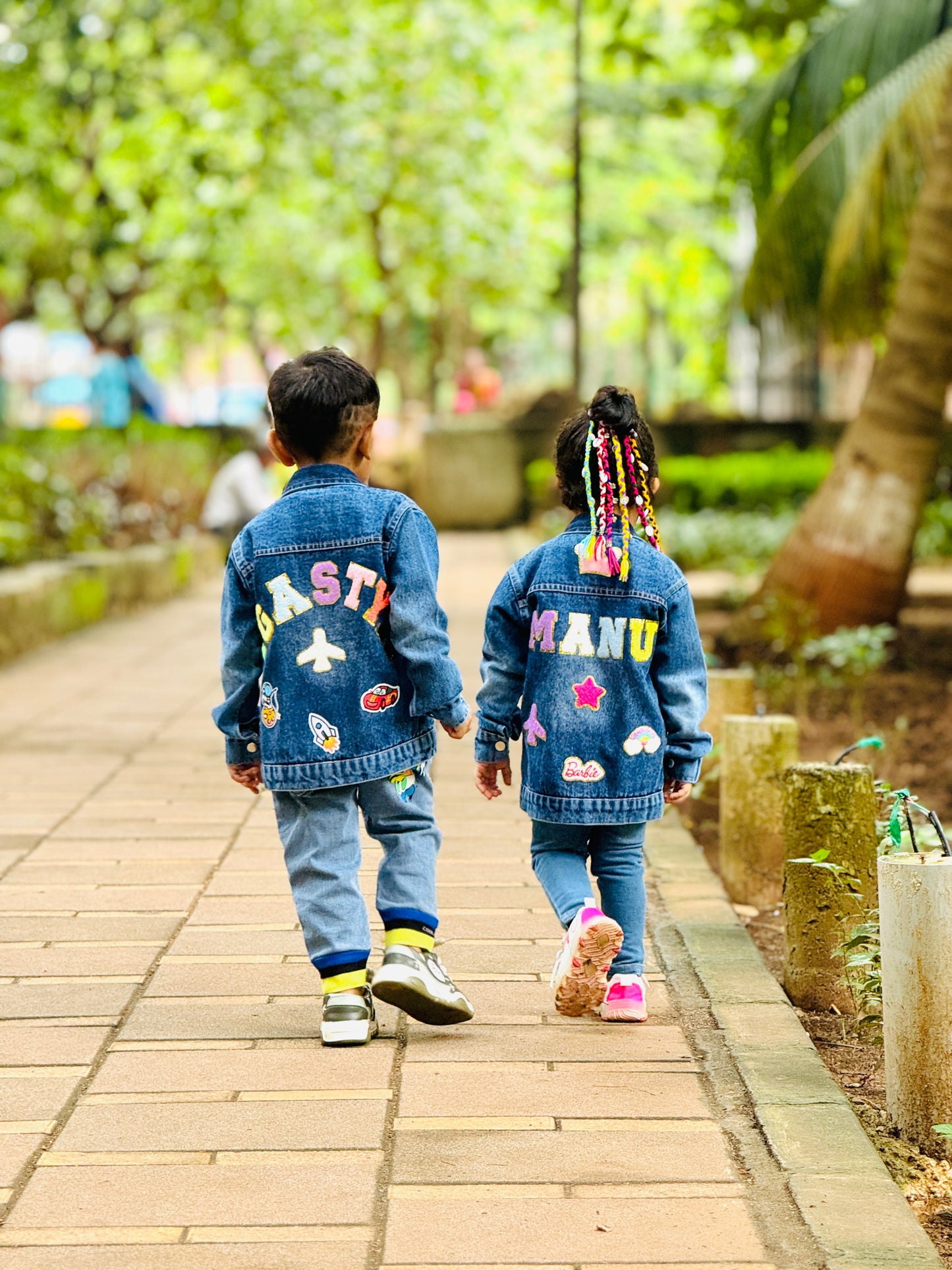 Custom Kids Denim Jacket (Name + 4 patches)