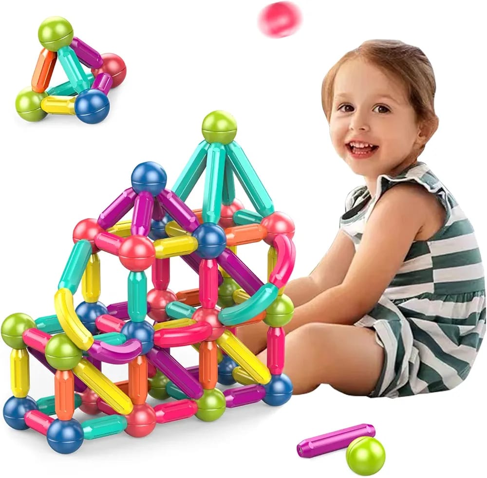 Colorful Magnetic Sticks and Balls Sets Toys 42 Piece