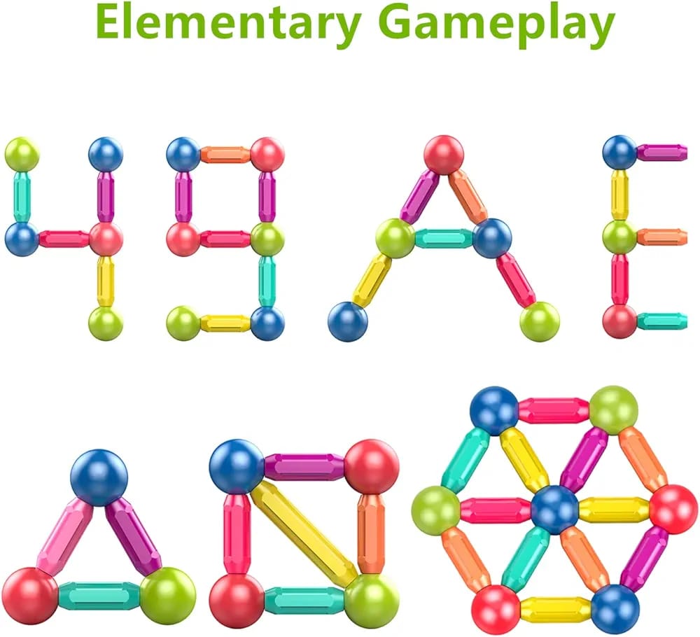 Colorful Magnetic Sticks and Balls Sets Toys 42 Piece
