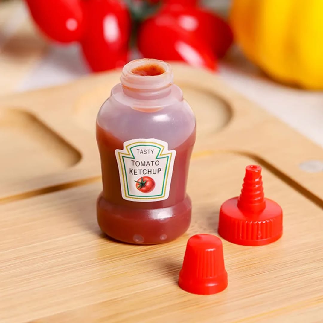 Refillable Salad Dressing Tomato Sauce Squeeze Containers Bottle Lunch box Plastic Portable Squeezable Squirt Condiments Jars (Multicolor) (Mini) 25 ML