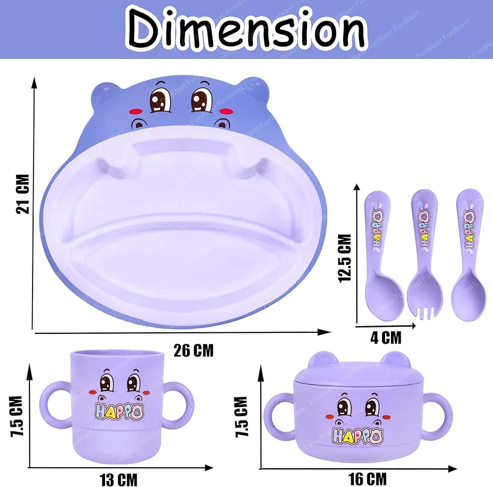 Happy Hippo bamboo fiber tableware