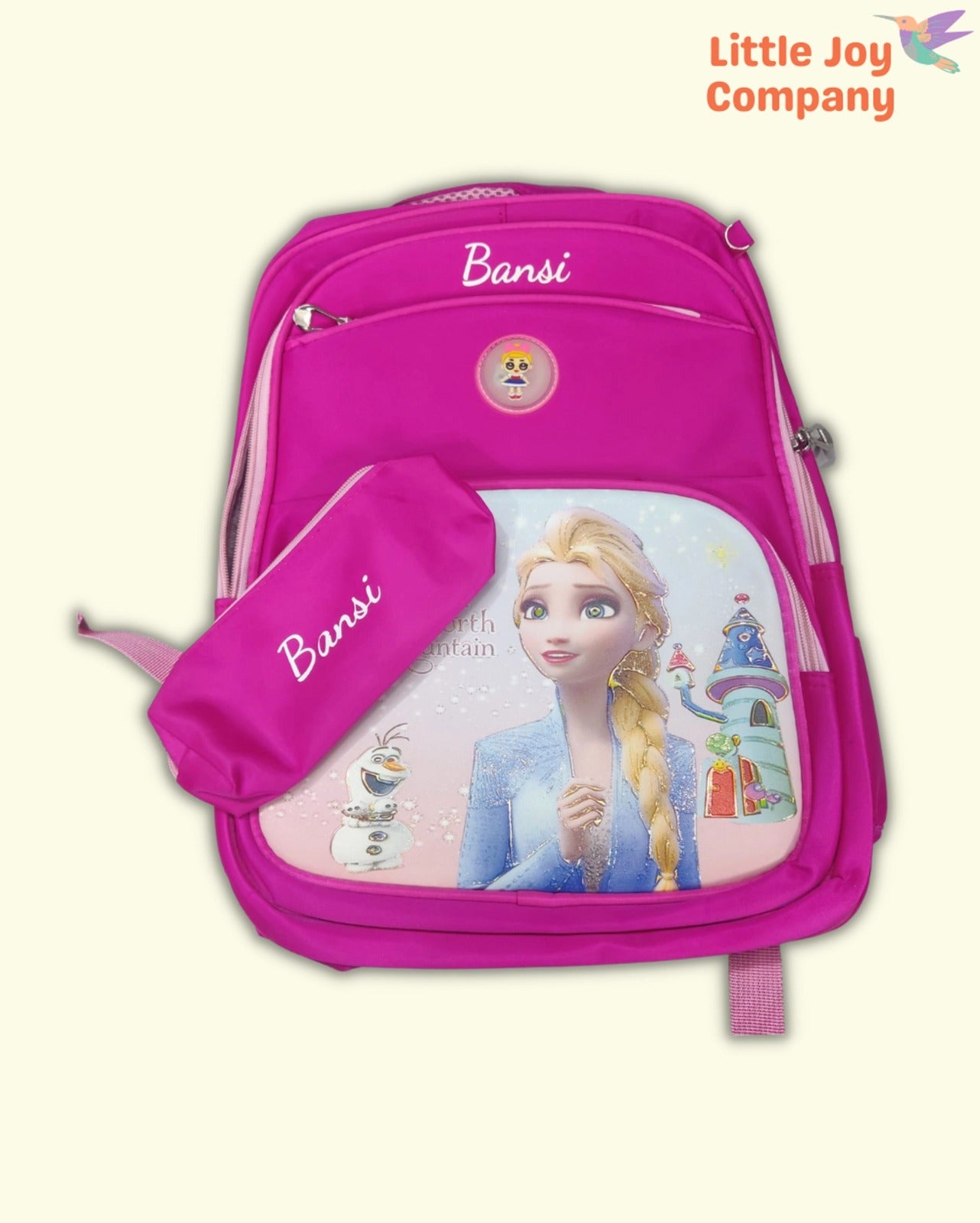 CUSTOMISED GLOWING - FROZEN THEME 4 CHAIN BACKPACK with POUCH