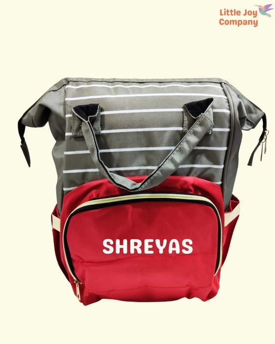 CUSTOMISED STRIPPED DIAPER BAG