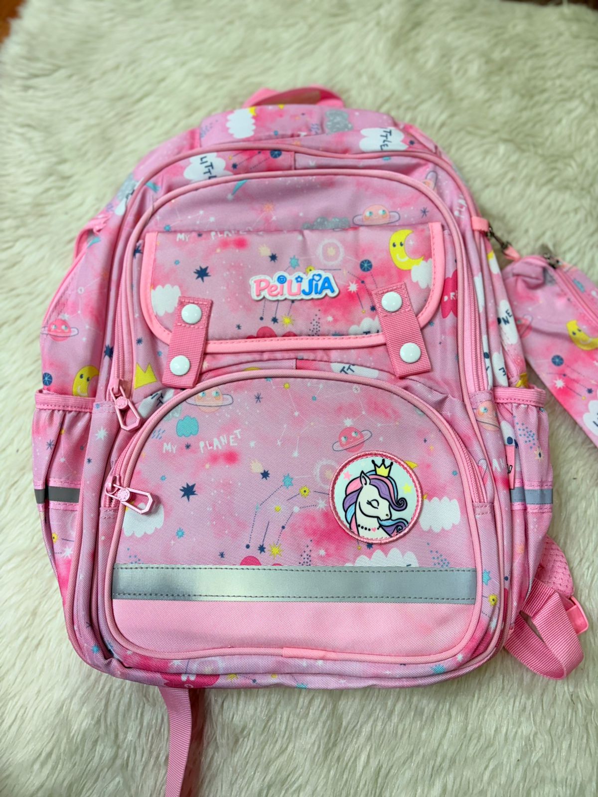 unicorn bag with different colours with glitter