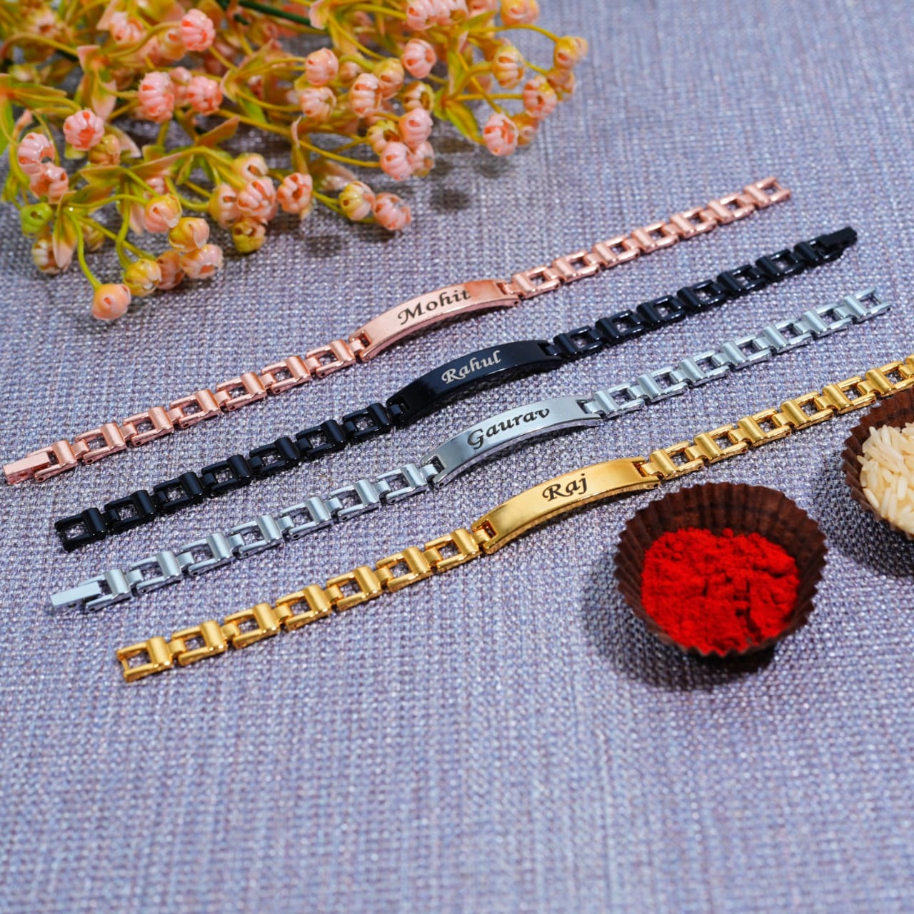 CUSTOMISED STEEL BRACELET RAKHI