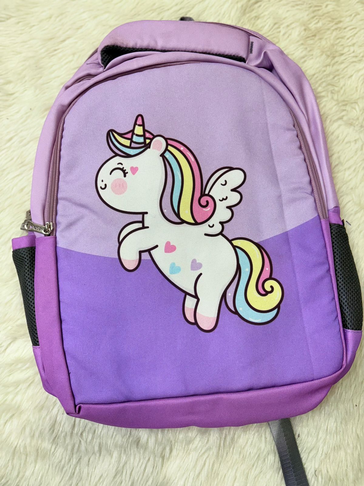 unicorn bag with different colours with glitter