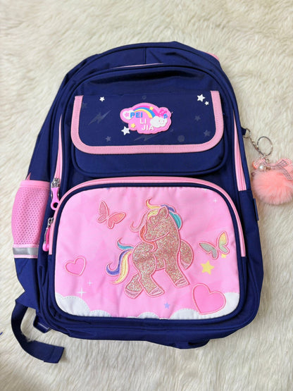 unicorn bag with different colours with glitter
