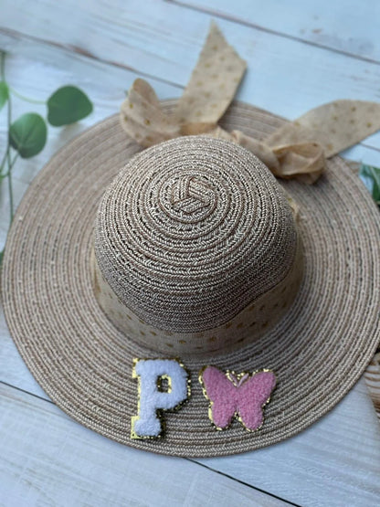 Personalized Monogram Wide-Brimmed Women's Summer Hats | KIDS/ ADULT size