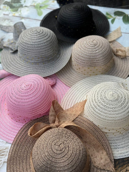 Personalized Monogram Wide-Brimmed Women's Summer Hats | KIDS/ ADULT size
