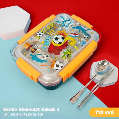 Showbizz Gitz Glaze Lunch Box - Stainless Steel (3 compartment)