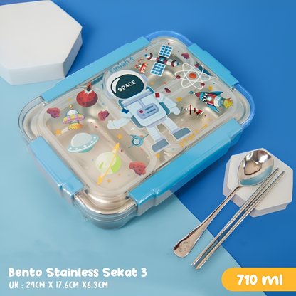 Showbizz Gitz Glaze Lunch Box - Stainless Steel (3 compartment)