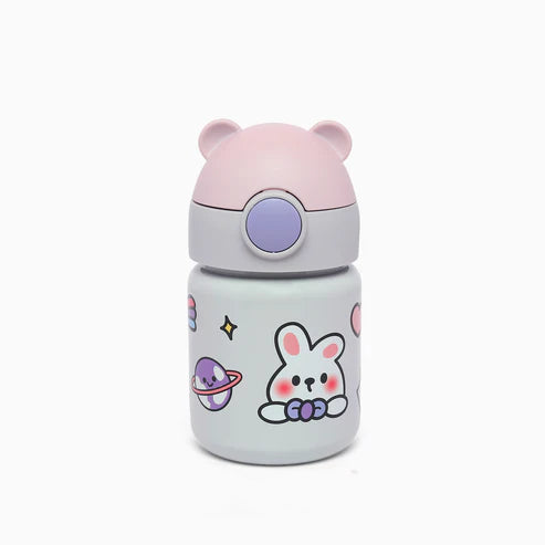 Happy bear insulated vacuum stainless steel thermos sipper bottle -400 mL